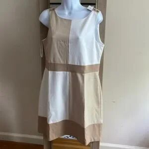 White-house-black-market Women's White and Cream Dress